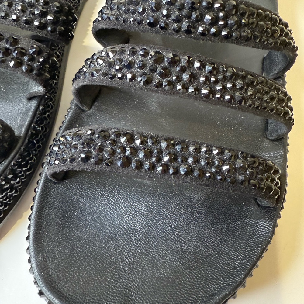 CHANEL Black Embellished Sandals - Picture 5 of 9